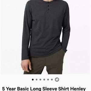 Lululemon 5 Year Basic Henley - Light Grey, Medium